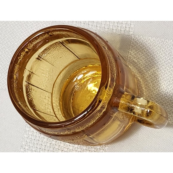 Amber‎ Colored Glass Mini Mug Shot Glass 2.25" Tall - Picture 5 of 14